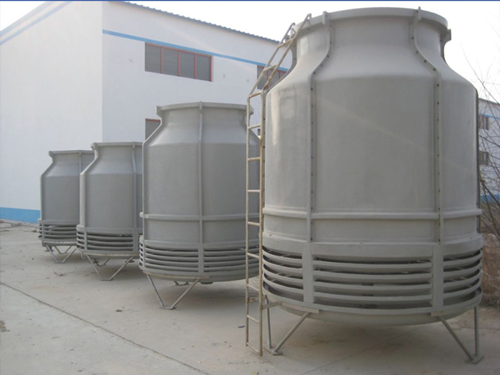 Many FRP round cooling towers in our factory